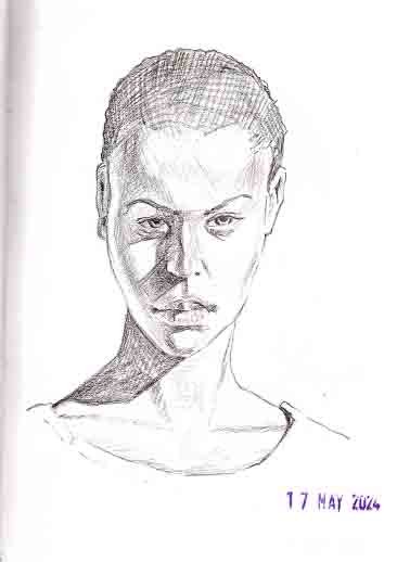 Pencil portrait of a lady